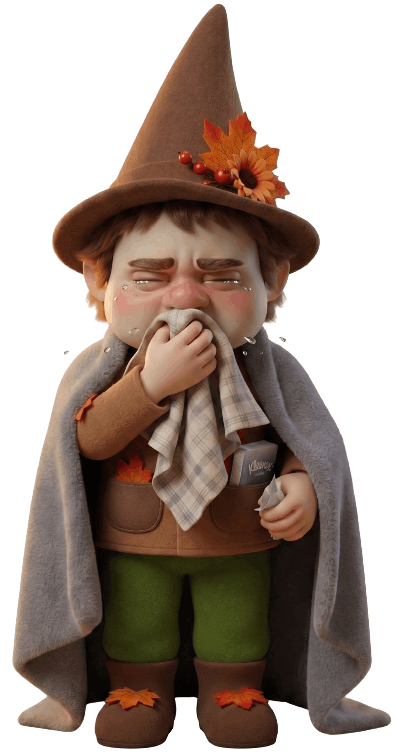 Ilustrace bebešák s rýmou
